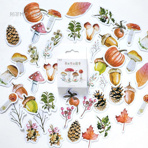 46Pcs/box Autumn of Forest Diary Sticker Kawaii Planner Scrapbooking Sticky Stationery Escolar School Supplies