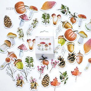 46Pcs/box Autumn of Forest Diary Sticker Kawaii Planner Scrapbooking Sticky Stationery Escolar School Supplies